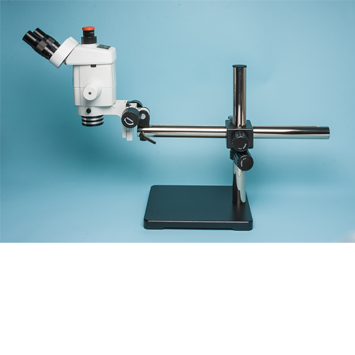 Precision Stereo Zoom Trinocular Microscope IV on Boom Stand